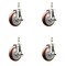 Service Caster 5 Inch 316SS Maroon Polyurethane Swivel 3/8 Inch Threaded Stem Caster Set Brake SS316TS20S514-PPUB-MRN-TLB-381615-4 - alternate 3